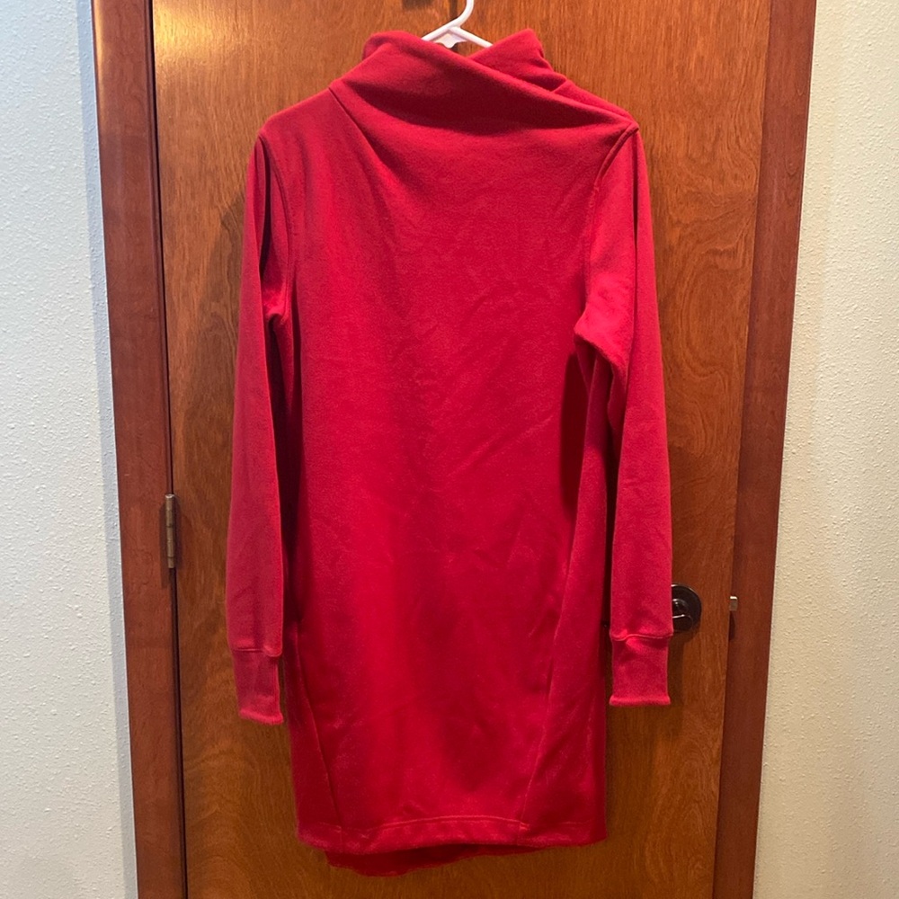 Athleta Cozy Karma dress, red, size Small Tall.